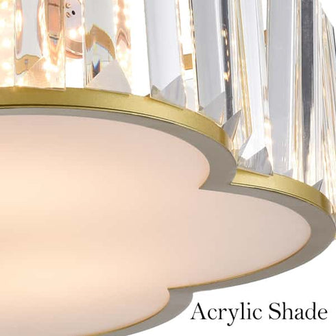 4-Light Crystal Flush Mount Ceiling Light Modern Gold Ceiling Light